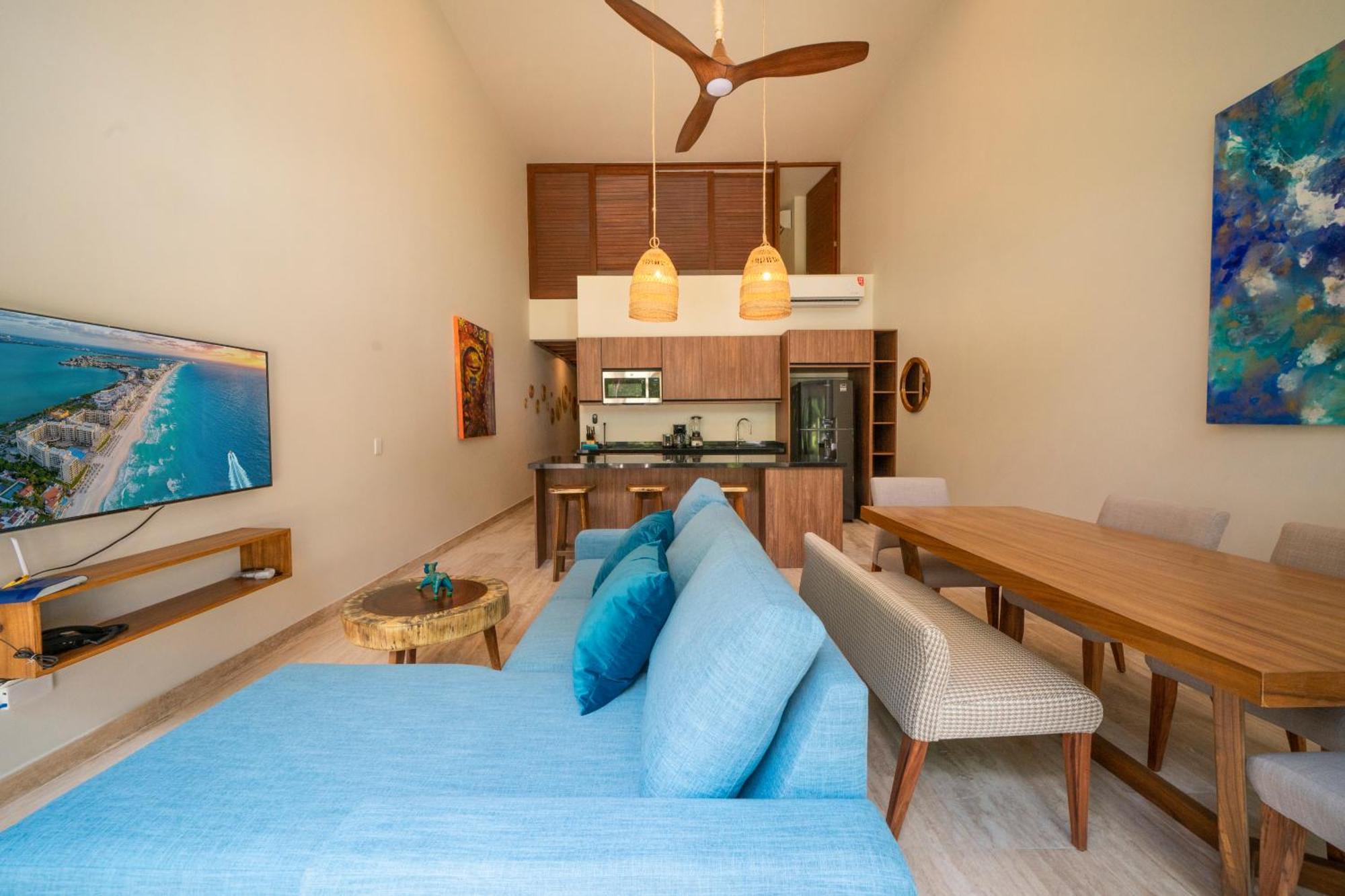 Сasa de vacaciones Luxury 2 Bedroom - Infinity Pool At Awa Residences In Playacar, Awa 107 *